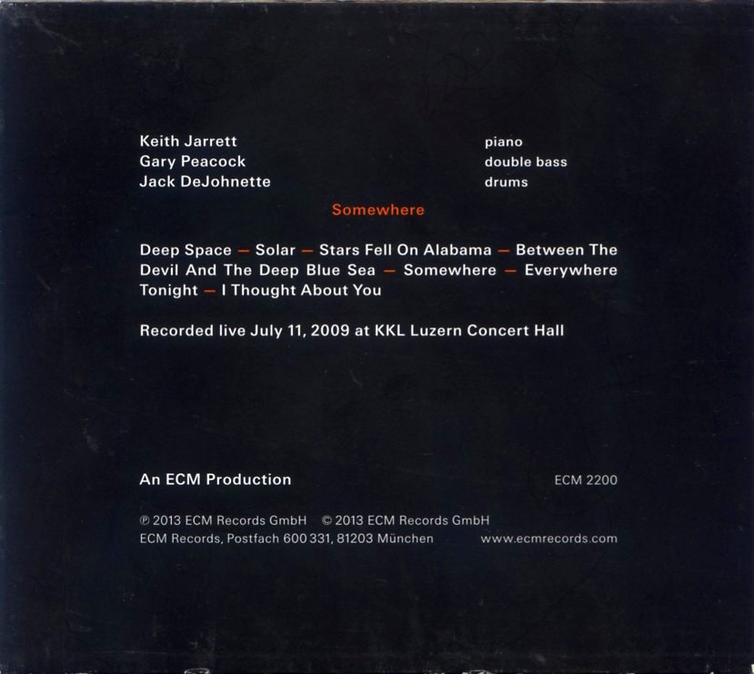 ECM 2200 / 独盤 / Keith Jarrett,Gary Peacock,Jack DeJohnette / Somewhere / 276 6370の画像2