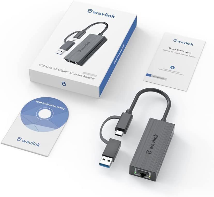 送料無料 WAVLINK usb lan USB-C 有線LANアダプター/USB-C USB-A 2in1 LAN変換コンバーター/RJ45 ギガビットイーサネットの画像2