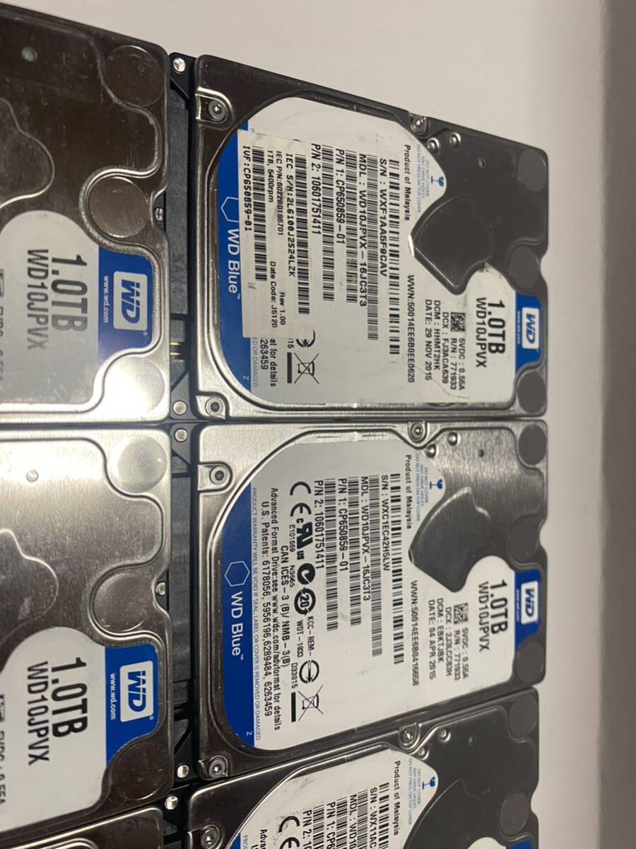 【中古動作品】Western Digital 2.5インチHDD SATA(Serial ATA) 1TB WD10JPVX 6個セット_画像4