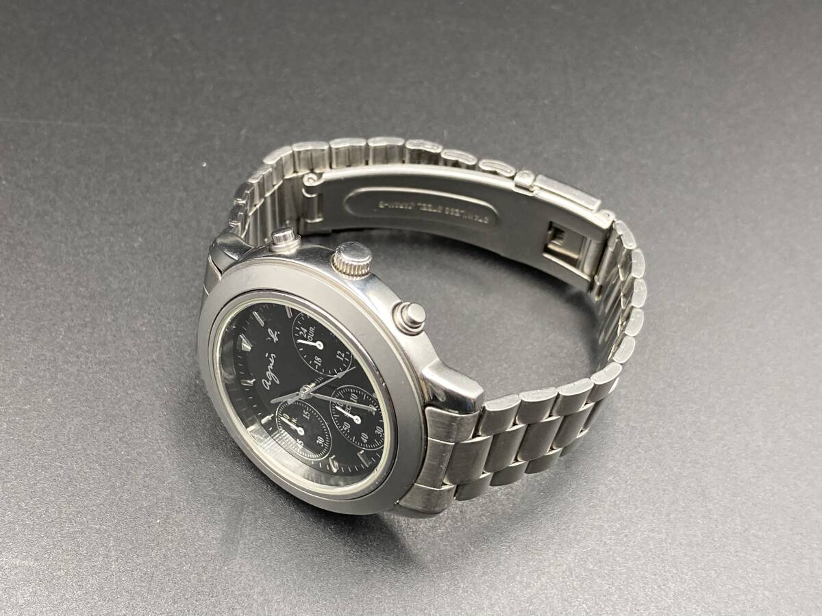1円〜 動作品 agnes b／アニエスべー V654-6100 クォーツ クロノグラフ レディース腕時計の画像9