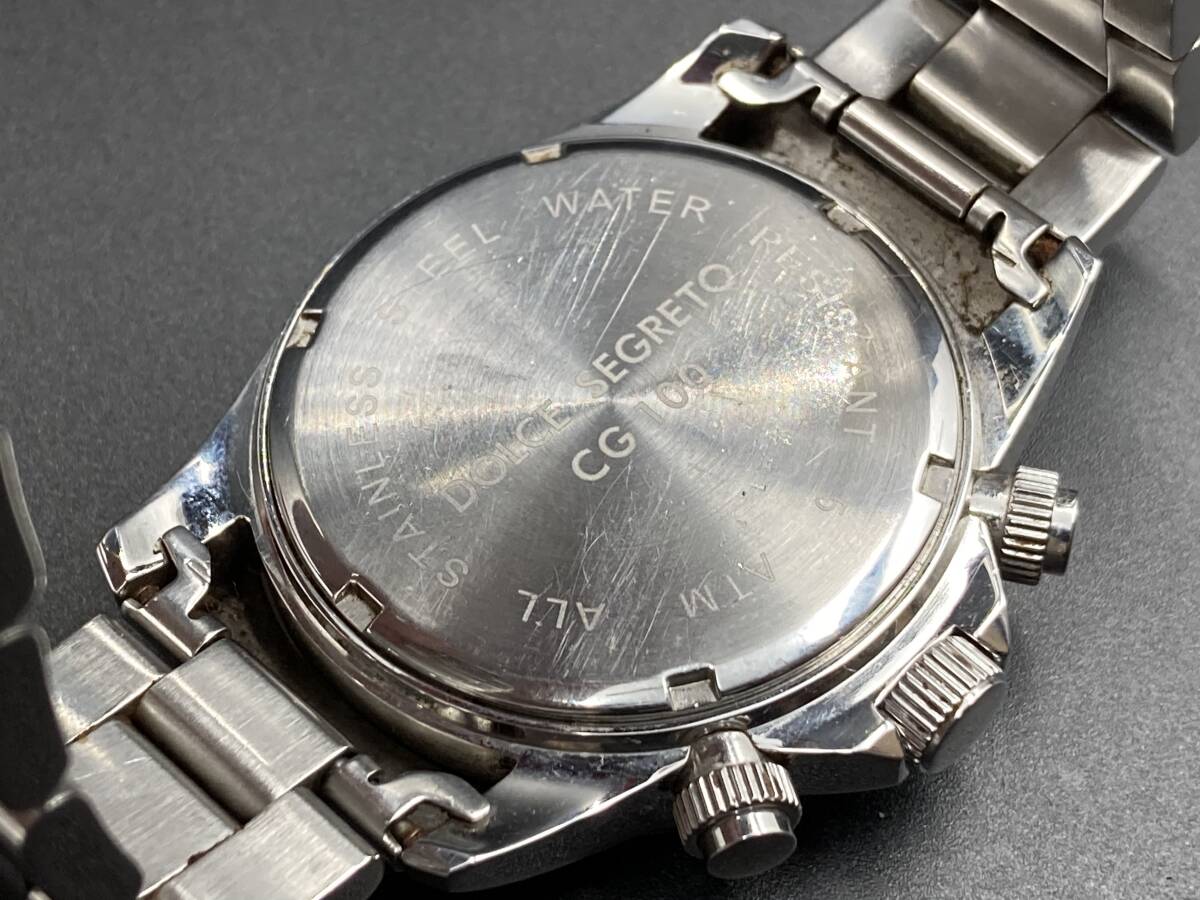 1円〜 動作品 DOLCE SEGRETO／ドルチェセグレート クロノグラフ CG100 クォーツ メンズ腕時計 の画像4