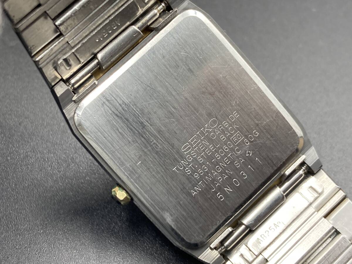 1円〜 動作品 SEIKO DOLCE TUNGSTEN／セイコードルチェ タングステン 9531-5060 クォーツ メンズ腕時計の画像6