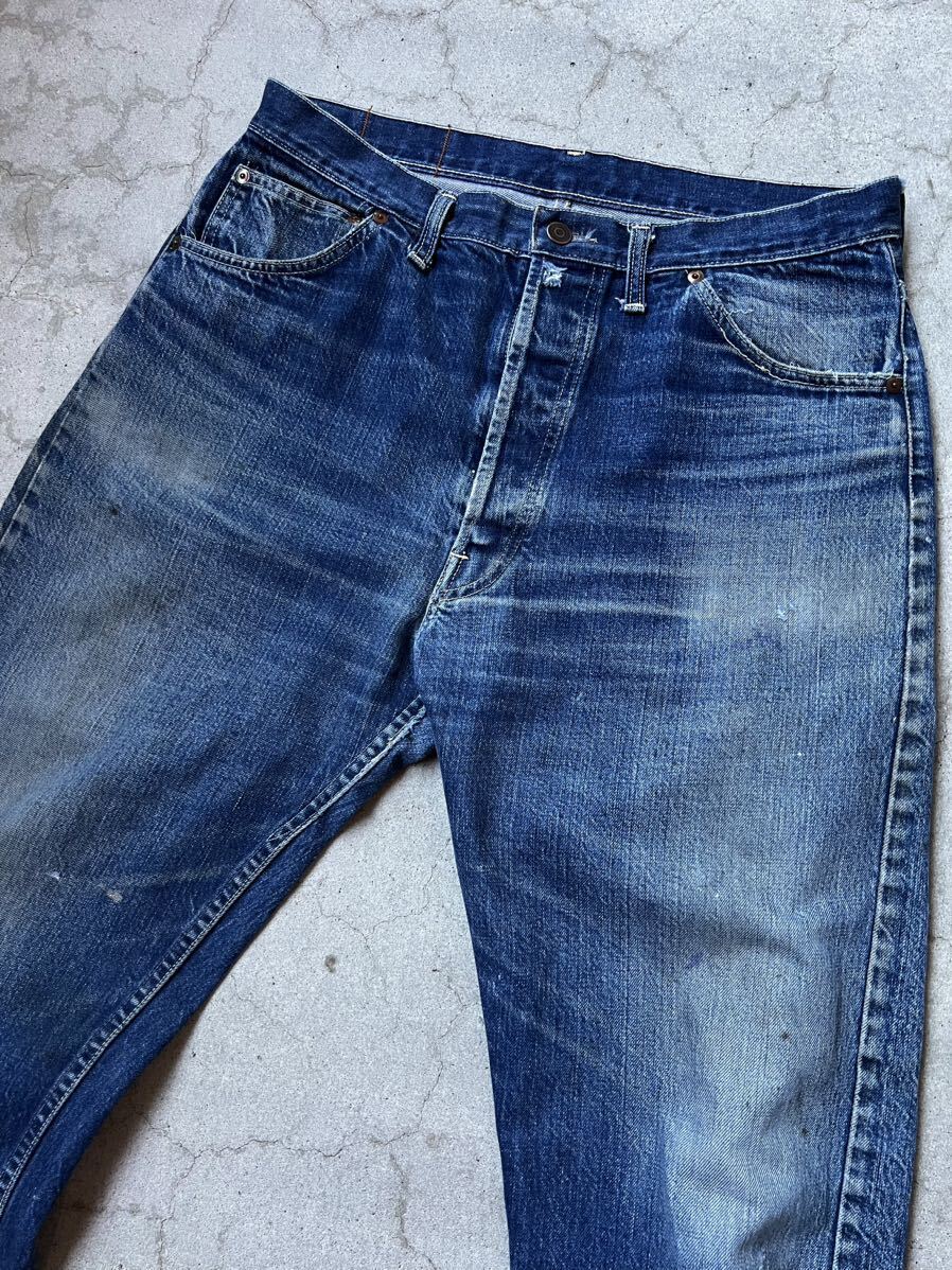 激レア スペシャル 50‘s unknown ビンテージ 5P デニムパンツ LEVI’S 501XX 47モデル 片面 革パッチ 40s 50s BIGE 大戦モデル 506xx 鬼髭