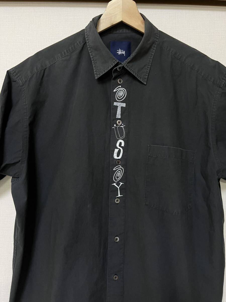 激レア スペシャル 90’s OLD STUSSY 紺タグ ステューシー Shawn手書きロゴ シャツ ギャルソンシャツ Tシャツ USA製 80‘s 黒タグ vintage