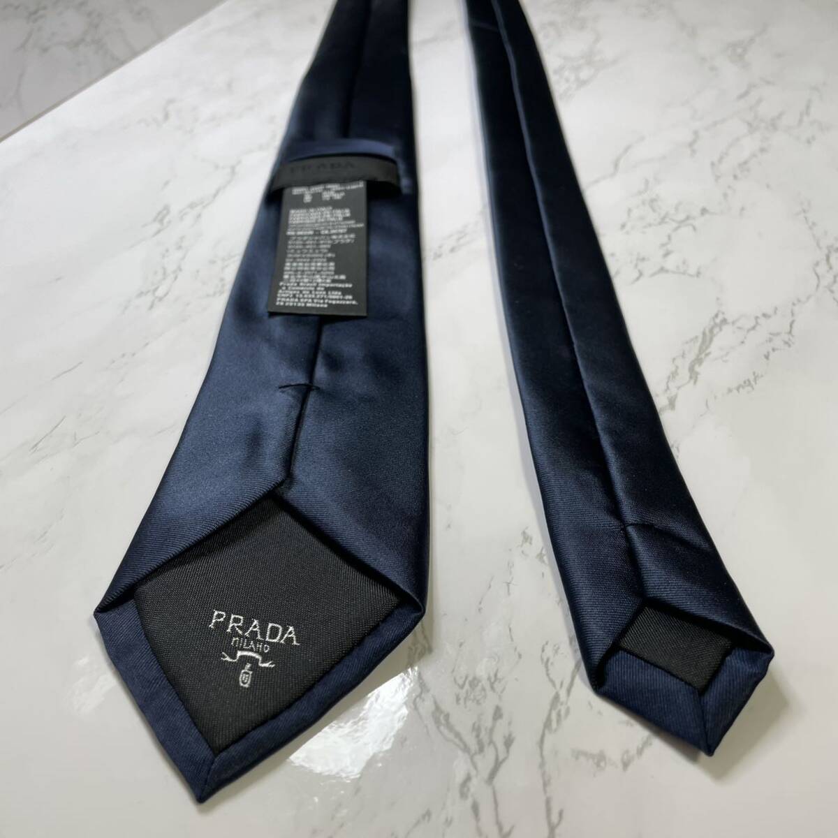  unused class Prada necktie present gyaba Gin plate 7cm regular price 49500 jpy navy 