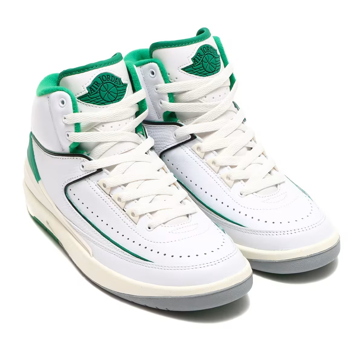 ナイキ 24cm US 6Y エア ジョーダン 2 レトロ GS ホワイト グリーン 税込定価17600円 NIKE AIR JORDAN 2 RETRO (GS) キッズ 子供用運動靴_画像1