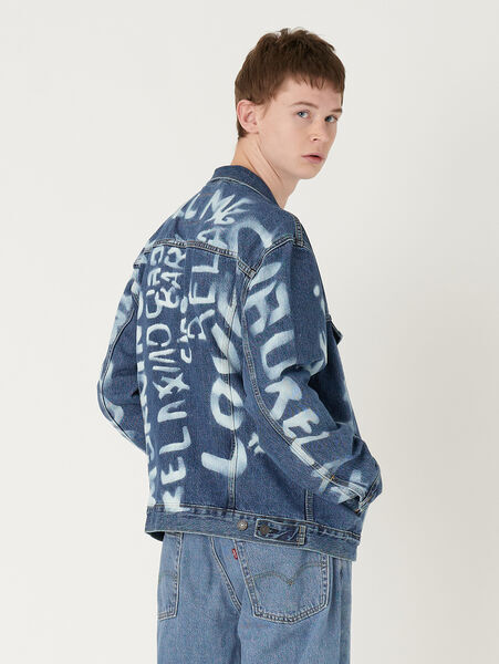 Levi's リーバイス トラッカージャケット ミディアムインディゴ PATTERN サイズ L ( US M ) 税込定価17600円 BIG E ジージャン 上着_画像6