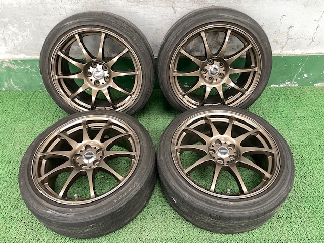 CROSS SPEEDホイール!! 17x8J +46 夏タイヤ付き 215/45 4本セット 中古 売切!!_Y0411-1