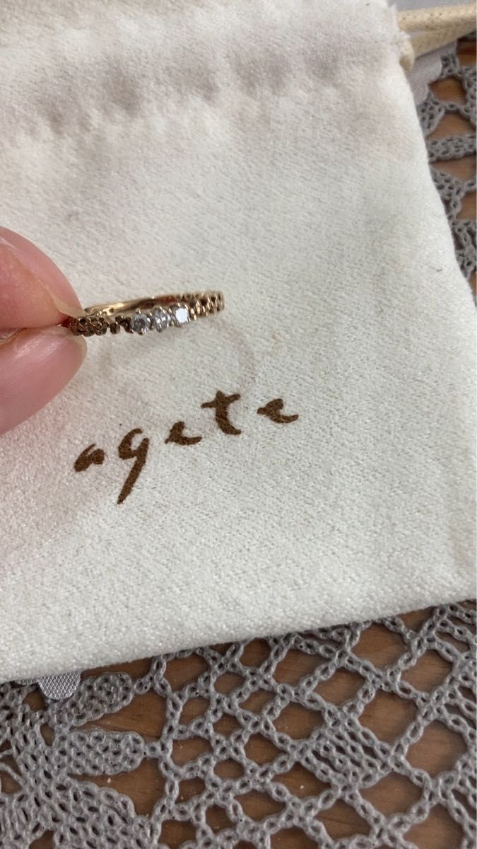 【値引】アガット　K10 ダイヤモンド　リング　ゴールド　指輪　agete アンティーク