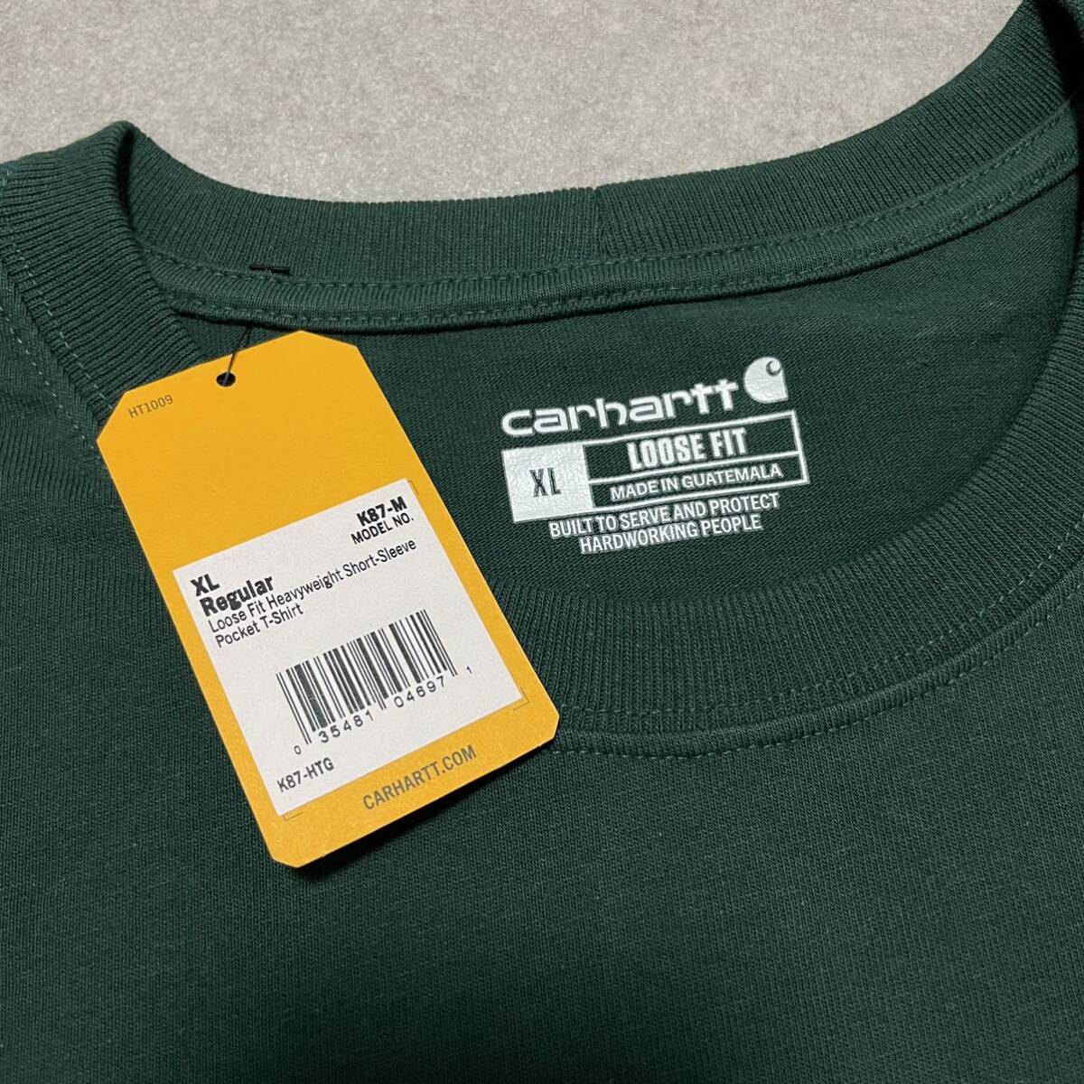 新品 Carhartt カーハート ビッグ ポケット Tシャツ モスグリーン XL f574_画像4