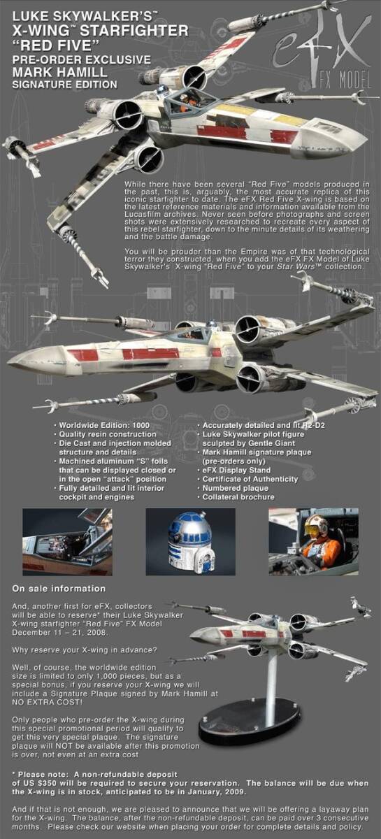 ★ eFx X-WING RED5 スタジオスケール Xウィング スターウォーズの画像1