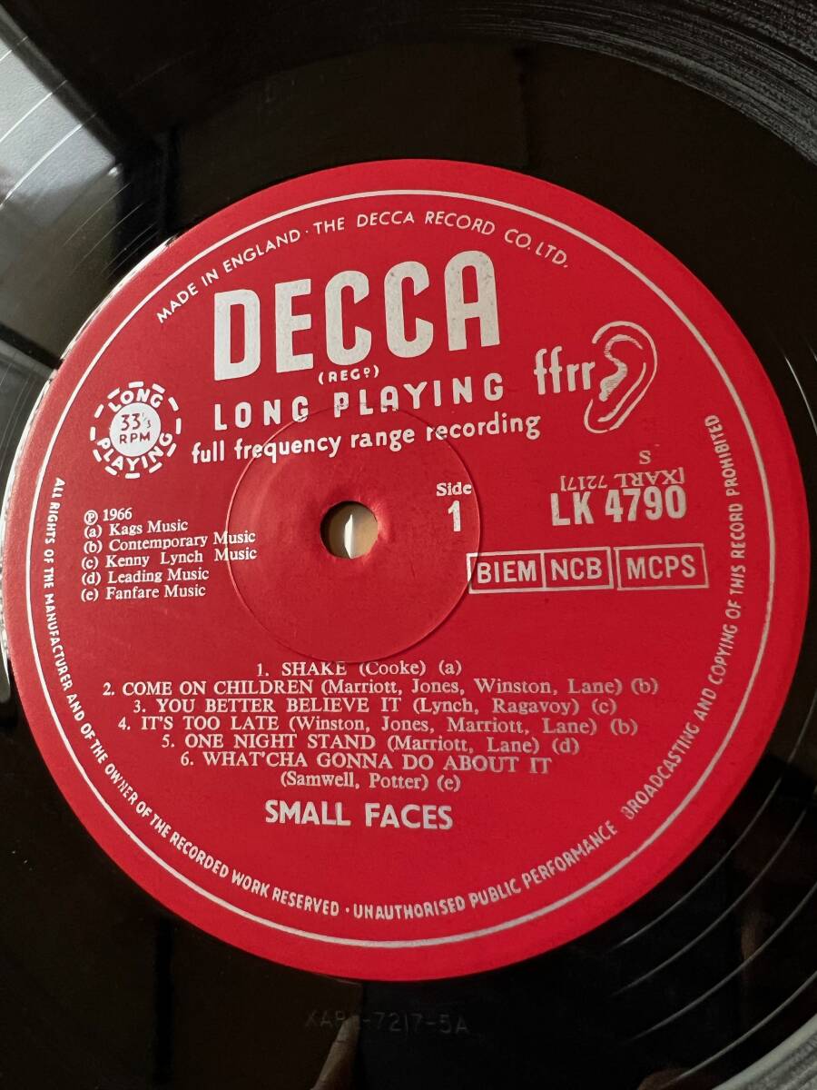 必殺の英原盤 Small Faces/ Small Faces UK Original 2nd press DECCA LK4790 MONO デッドストック新品 1966年_画像5