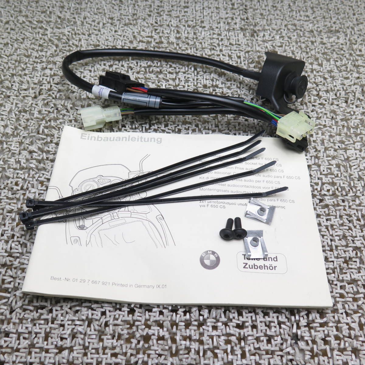 BMW F650CS original audio system for connection Jack Harness wiring instructions 71607666180 beautiful goods TR0412.22.34