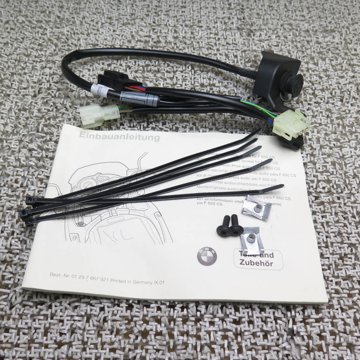 BMW F650CS original audio system for connection Jack Harness wiring instructions 71607666180 beautiful goods TR0412.22.35