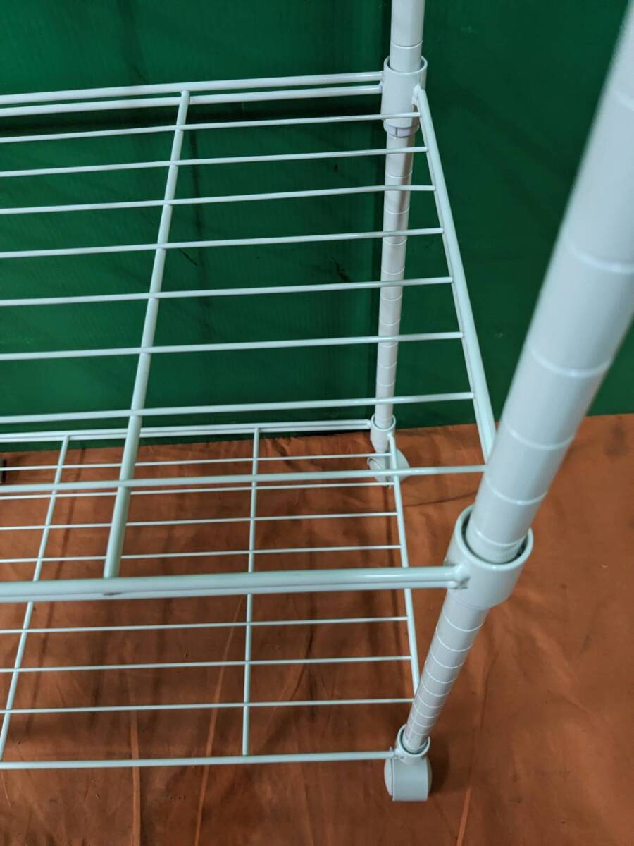 [ used ] Osaka pickup welcome steel rack erekta-5 step white width 44. height 99.5. with casters . shelves height modification possibility [KTD2F089]