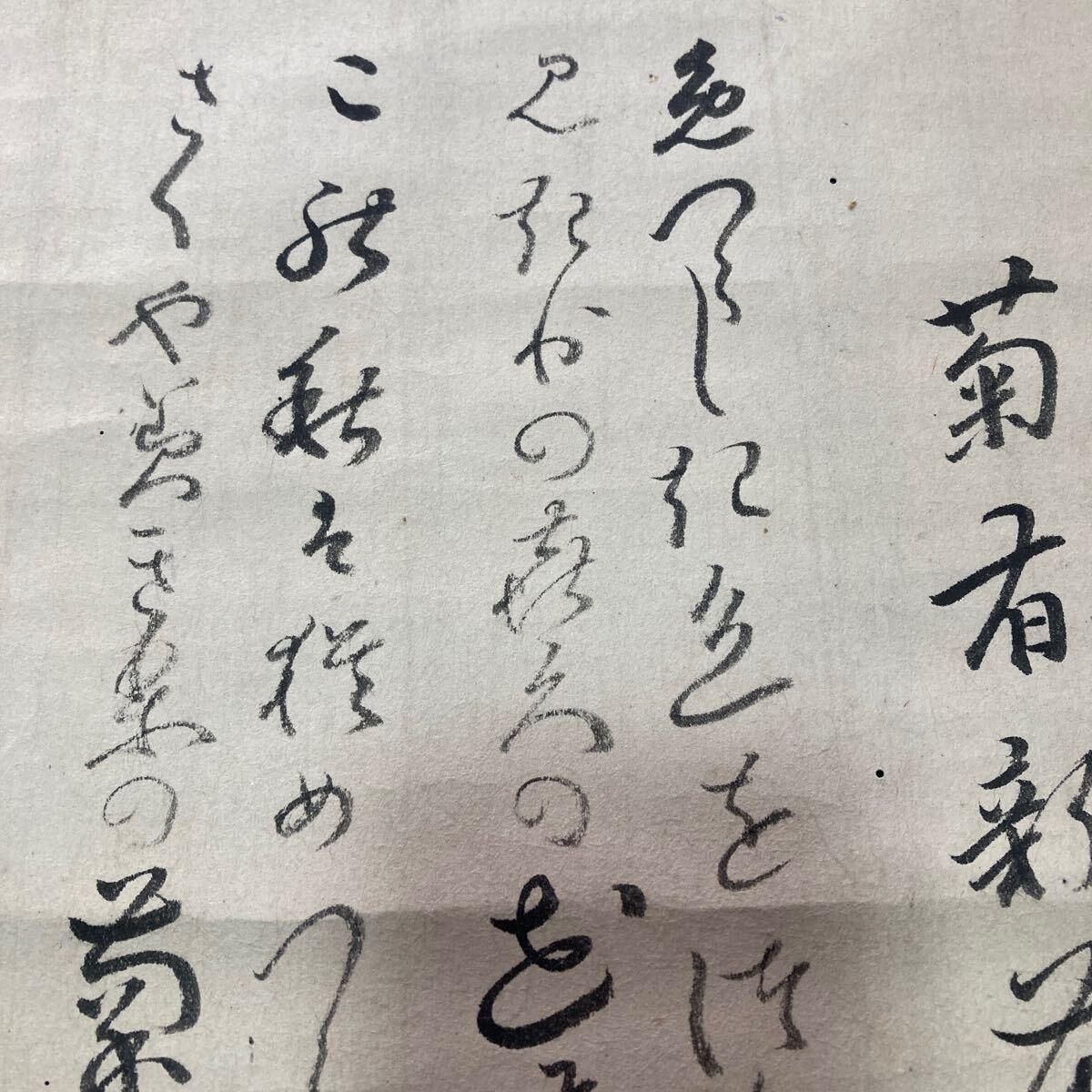 【模写】印刷？掛軸 日向 紙本 書 箱無 同梱可能 No.3752_画像6