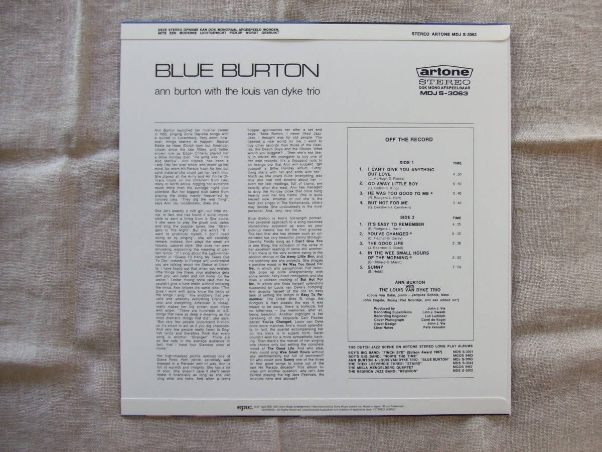 ■【重量盤LP】国内盤 ANN BURTON / BLUE BURTONの画像3