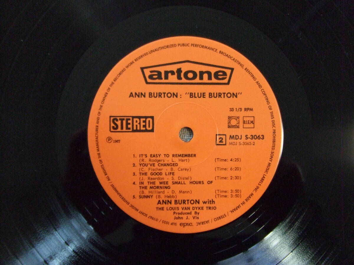 ■【重量盤LP】国内盤 ANN BURTON / BLUE BURTONの画像5