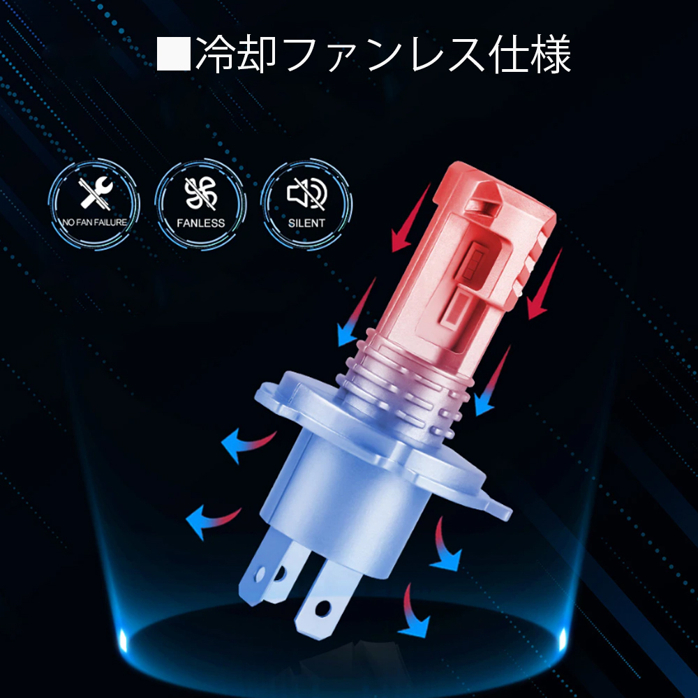 送料無料 LEDヘッドライト K35 フォグランプ H4 H7 H19 新車検対応 ポンつけ 12V 40W 12000LM/6000K ファンレス 2本 1年保証_画像6