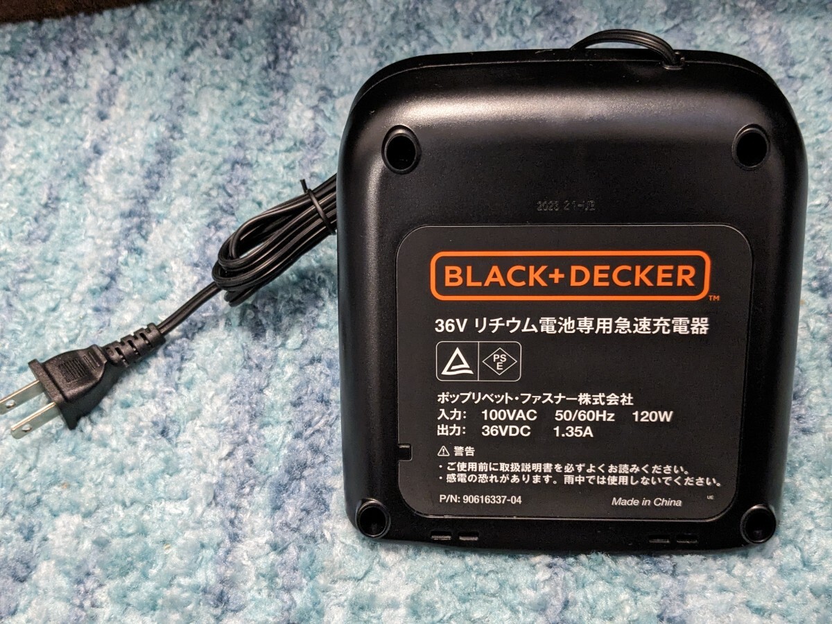 0604u0811　ブラックアンドデッカー 36V リチウムイオン バッテリー用 急速 充電器 電池 蓄電池 充電 チャージャー_画像3