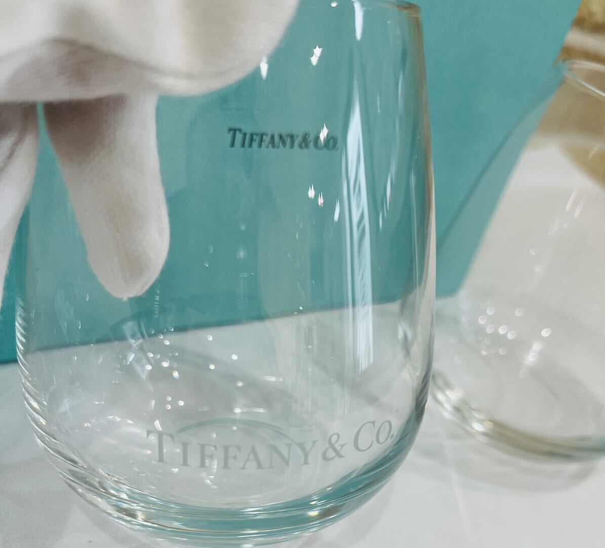 【新品・未使用】ティファニー TIFFANY&Co ペア グラス タンブラー ロゴ の画像6