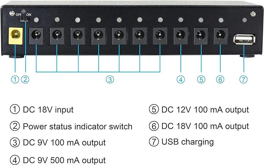 ギターエフェクトペダル用パワーサプライ Power Supply PW-1