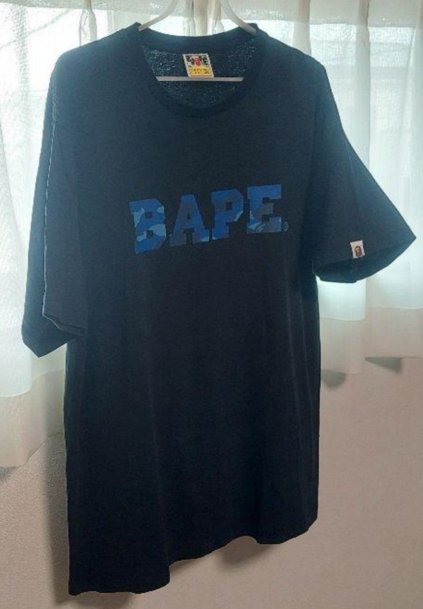 ７【1点限定】A BATHING APE アベイシングエイプ  半袖Tシャツ  BAPEセンターロゴ ブラック 2XLサイズ