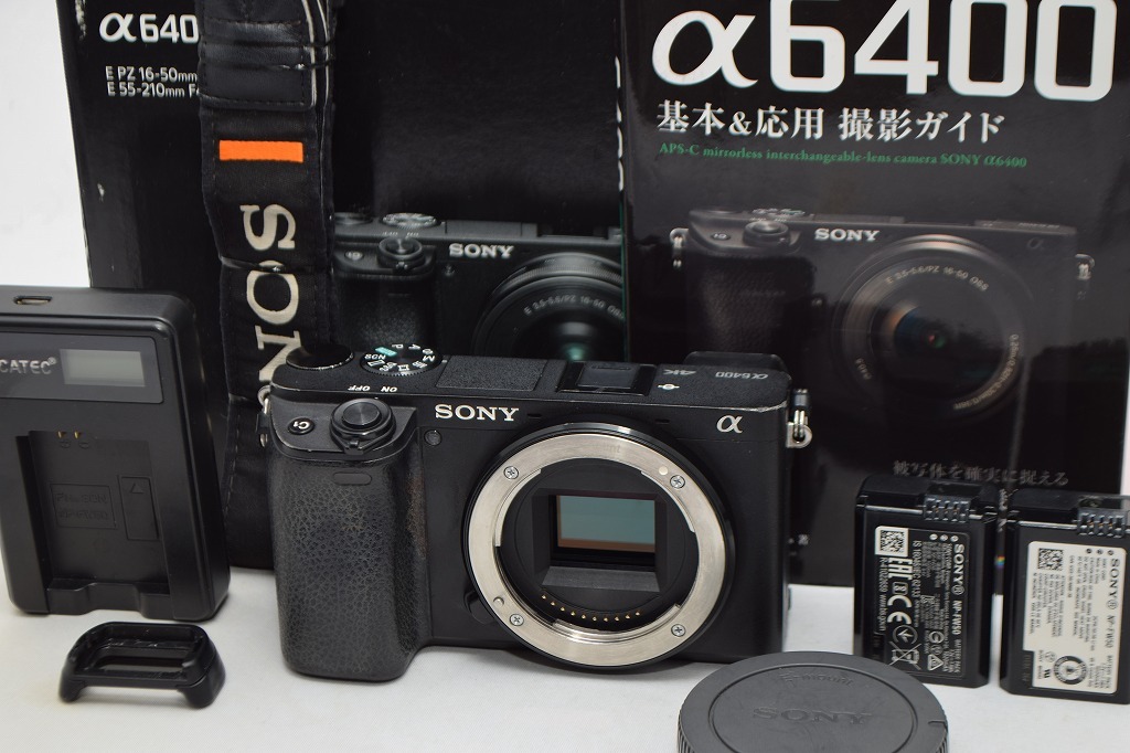 ★SONY ソニー α6400 ボディ ブラック ILCE-6400★元箱付・予備バッテリー付・基本＆応用撮影ガイド付
