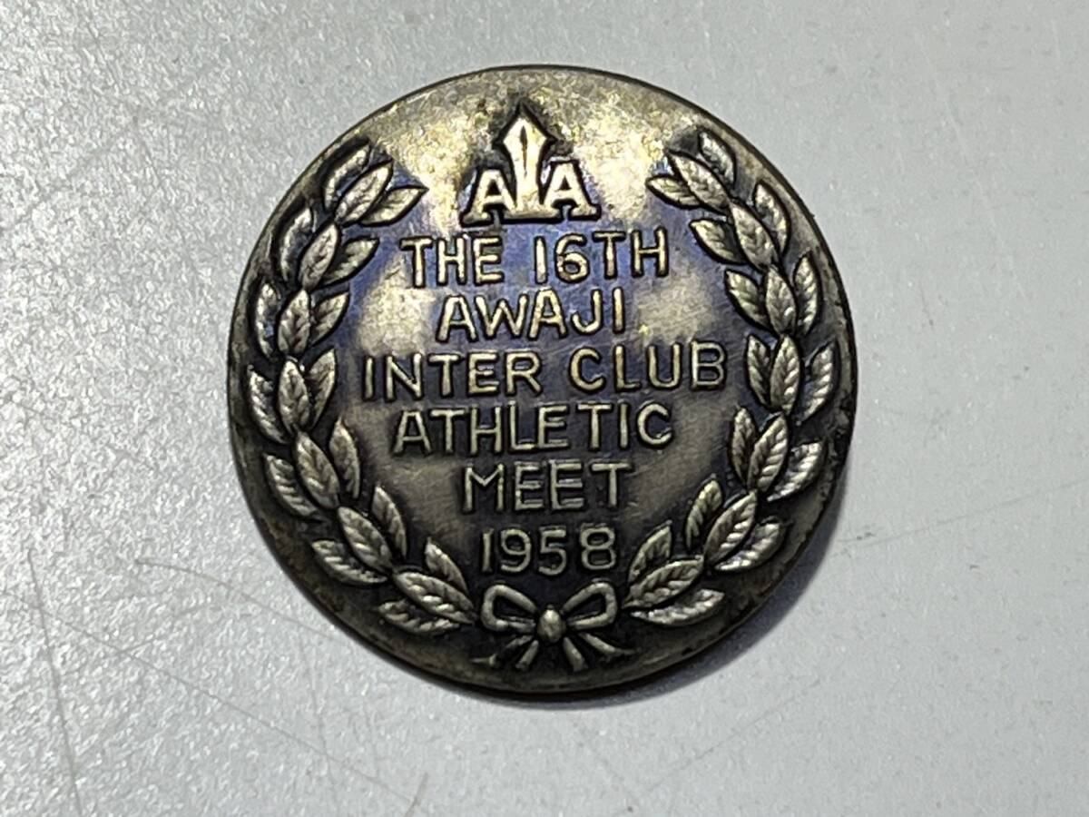 雑貨★SPB274 THE 16TH AWAJI INTER CLUB ATHLETIC MEET 1958 ピンバッジ 昭和 レトロ ピンズ ビンテージ 陸上 ピンバッヂ