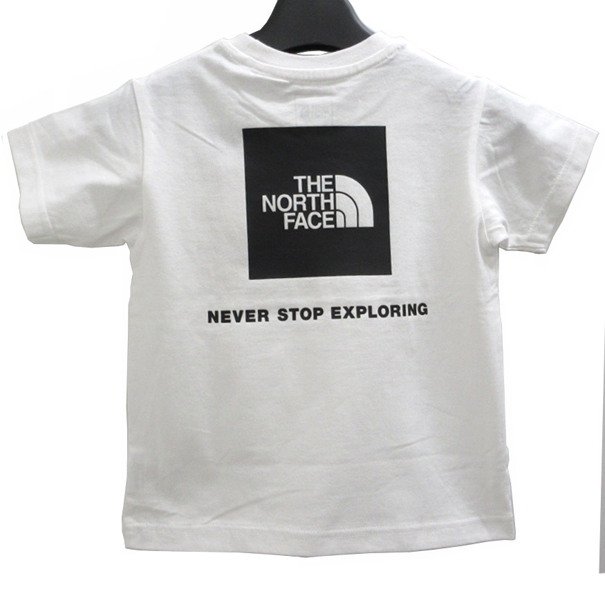 ザノースフェイス Tシャツ 半袖 クルーネック ホワイト ブラックロゴ サイズ 100 95-105cm キッズ 子供用 NTJ32333 未使用 THE NORTH FACE_画像2