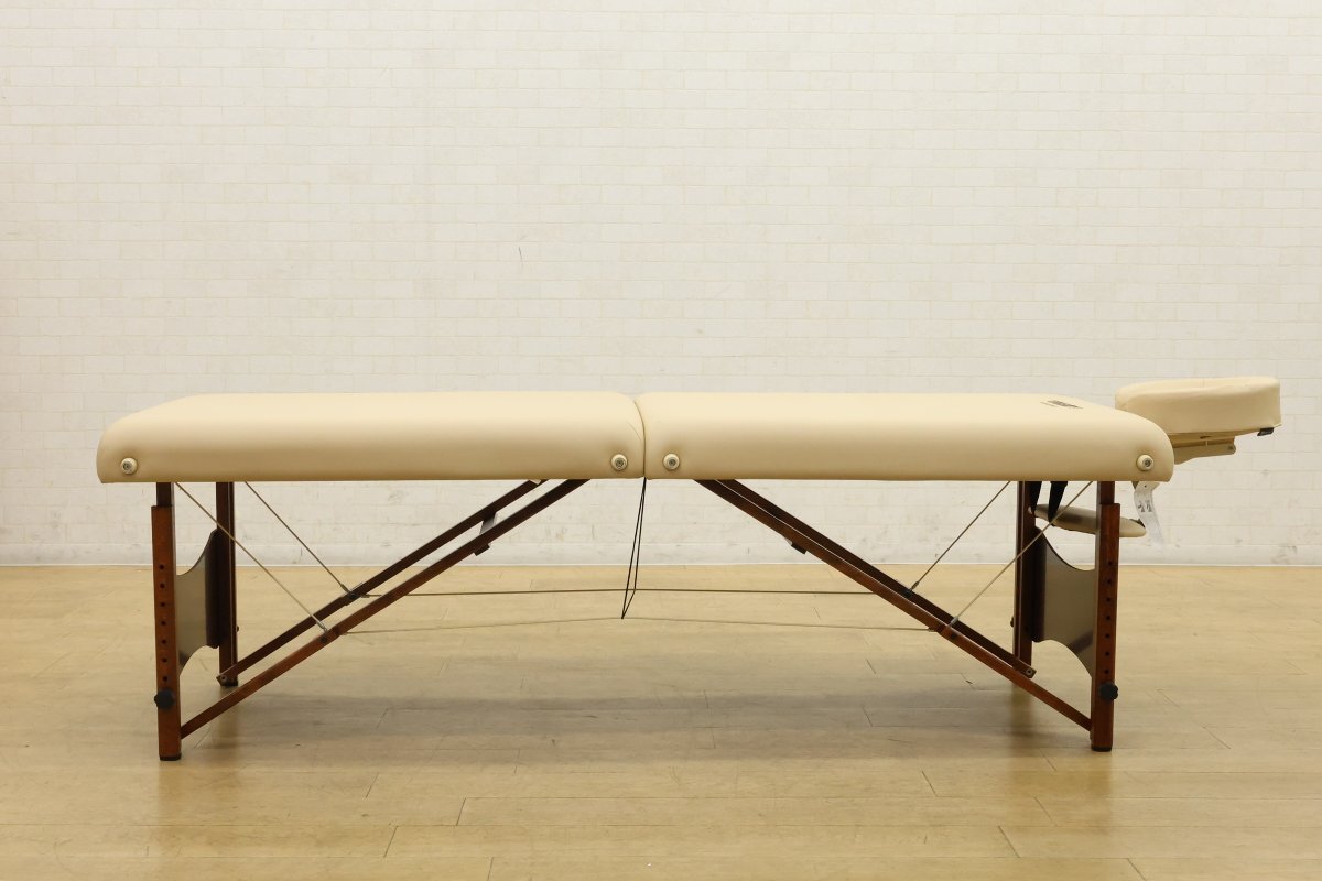 k041501k4 展示品 Master Massage マッサージベッド軽量折たたみ 木製 ベージュ Dの画像2