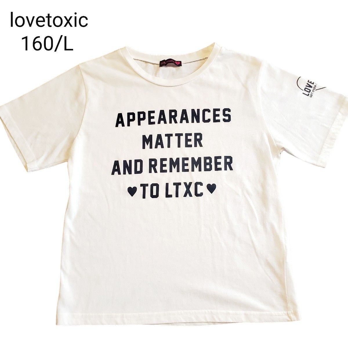 lovetoxic ラブトキシック Tシャツ ロゴ 白 半袖 ホワイト  160 L