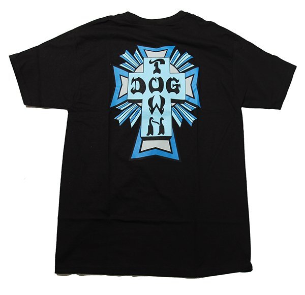Dogtown Skateboards (ドッグタウン) Tシャツ 80年代 復刻 Cross Logo Color T-Shirt Black x Blue (XL) スケボー SKATE SK8 スケートボー_画像1