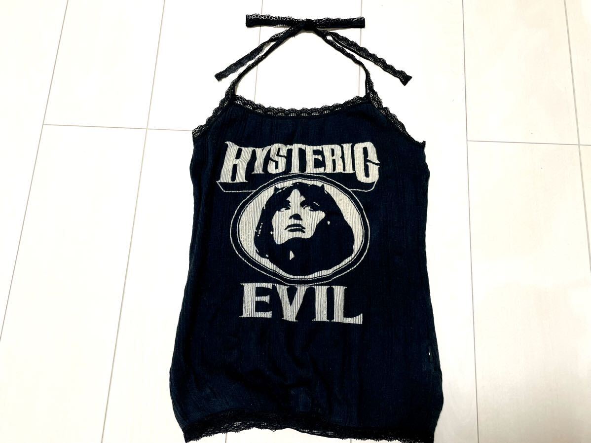 80s 90s 初期 HYSTERIC GLAMOUR ヒステリックグラマー ロゴ EVIL ホルターネック キャミソール レア 希少 ヴィンテージ NO11900の画像1