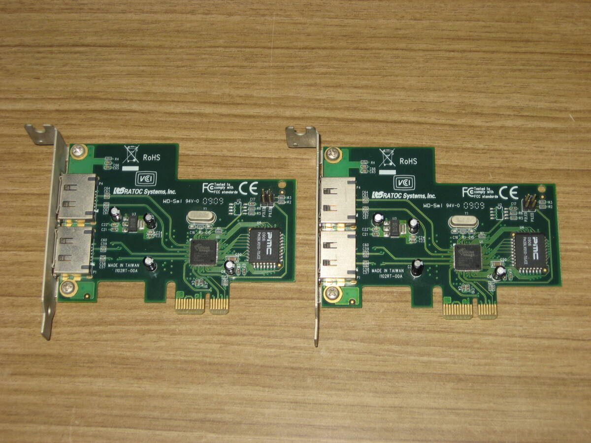 認識確認済み　RATOC Systems　REX-PE32S 　eSATA 2ポート PCI Expressボード ２枚　　ラトックシステム株式会社 WD-Sml　94V-0