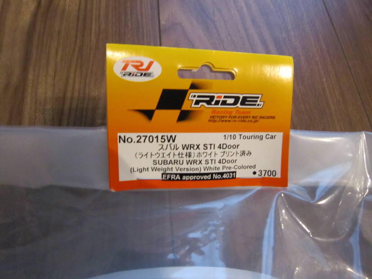 新品 RIDE 塗装済みボディ プリント 27015W スバル インプレッサ WRX STI 1/10 ライド EPTの画像2