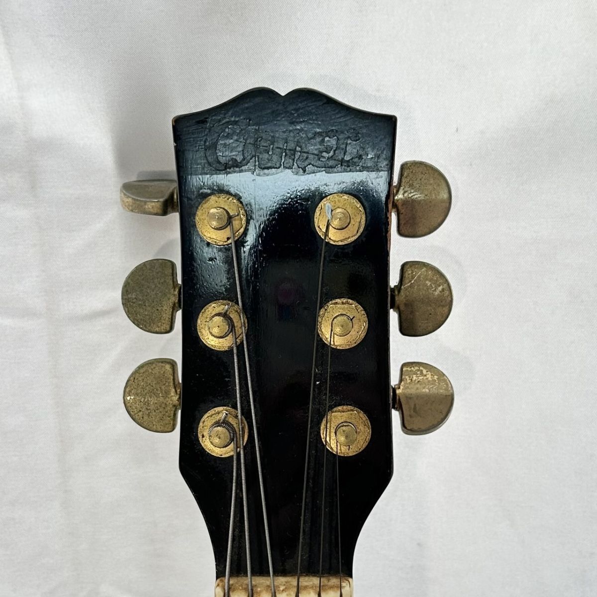 希少 CAMEL キャメル 6弦 ミニギター ミニレスポール エレキギター ゴールドトップ 弦楽器 レスポール 全長72cm 音出し確認済み_画像8