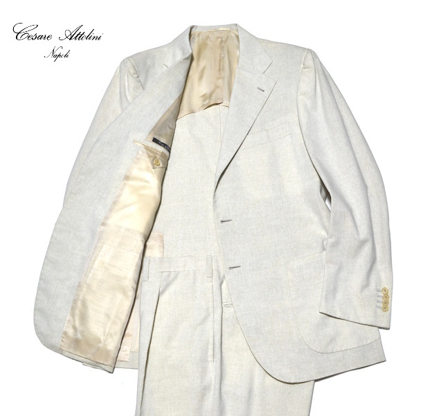 [ finest quality goods ]. point Cesare Attolini che The re at Lee ni top class Italy made suit 52(XL size degree ) spring summer step return .book@ cut feather tailoring 8902
