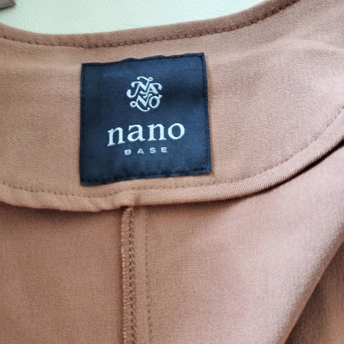 【nano・universe】 ノーカラーコート ドロストコート ナノユニバース ロングコート