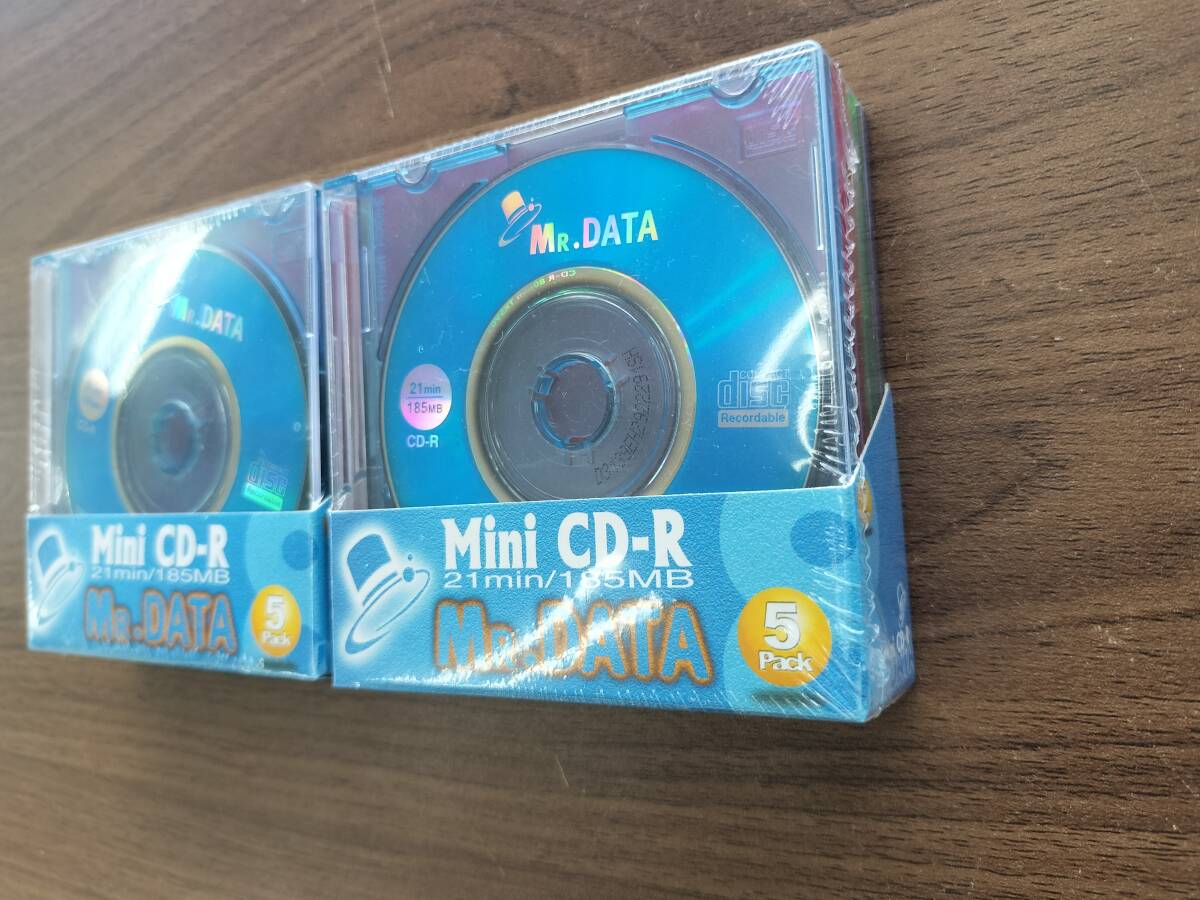 未使用 未開封 MR.DATA Mini CD-R 5パック×2 合計10枚セット [8cm][21min][185MB][記録媒体_画像2