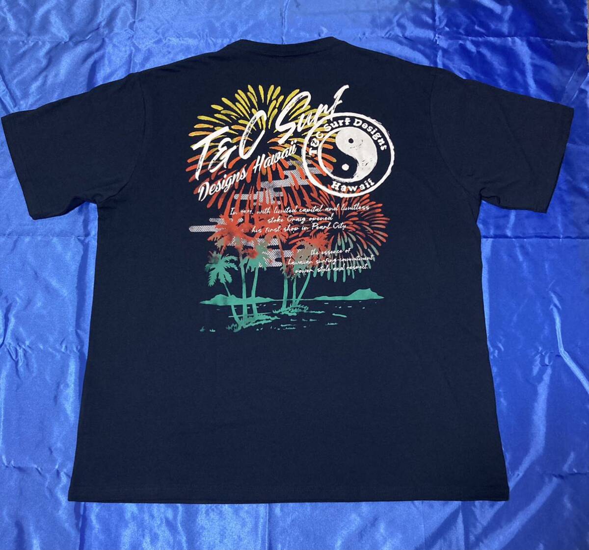 T&C surf ネイビー色 半袖Tシャツ メンズ大きいサイズ 5L 