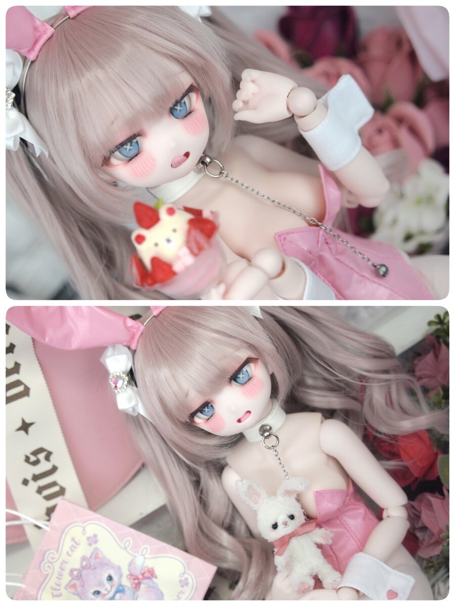 【ぐるぐる】DDH-27 SW肌 ドルフィードリーム MDD Dollfie Dream カスタムヘッド + 碁石アイ2種 + 舌パーツ パテ盛り ※小難ありの画像5