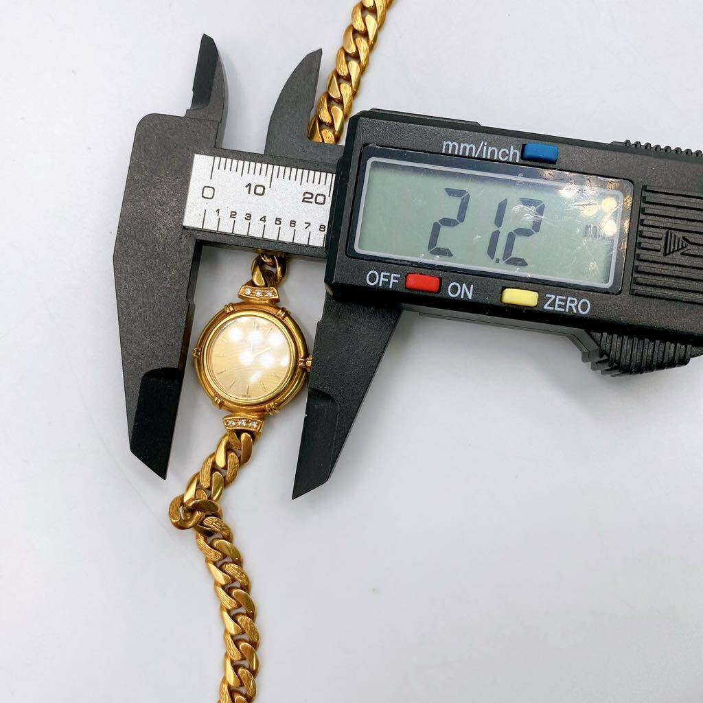 稼働品 WALTHAM ウォルサム ゴールド 750 K18YG ダイヤ ヴィンテージ 腕時計 クォーツ 30.6g の画像9