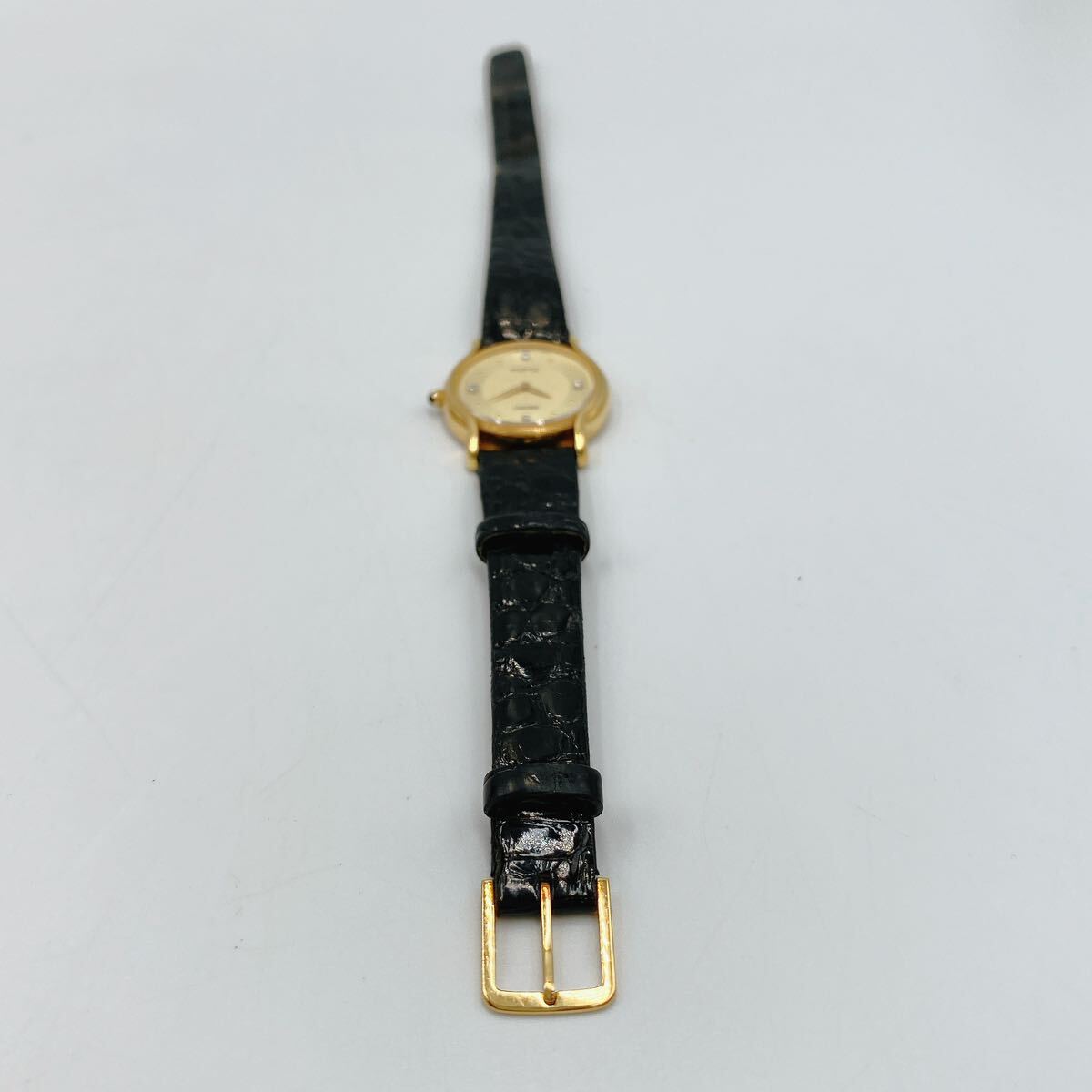 動作品 SEIKO セイコー Exceline 18KT 750 ダイヤ4P レディース 腕時計 1F20-0D90 ゴールド 時計 クオーツ の画像6
