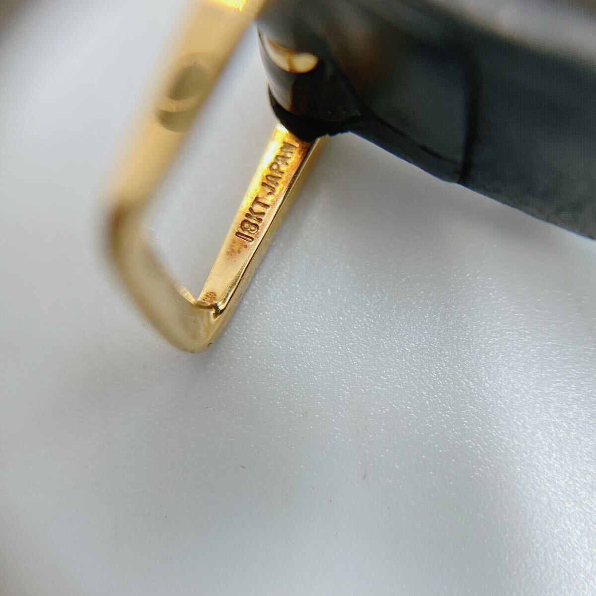 動作品 SEIKO セイコー Exceline 18KT 750 ダイヤ4P レディース 腕時計 1F20-0D90 ゴールド 時計 クオーツ の画像9