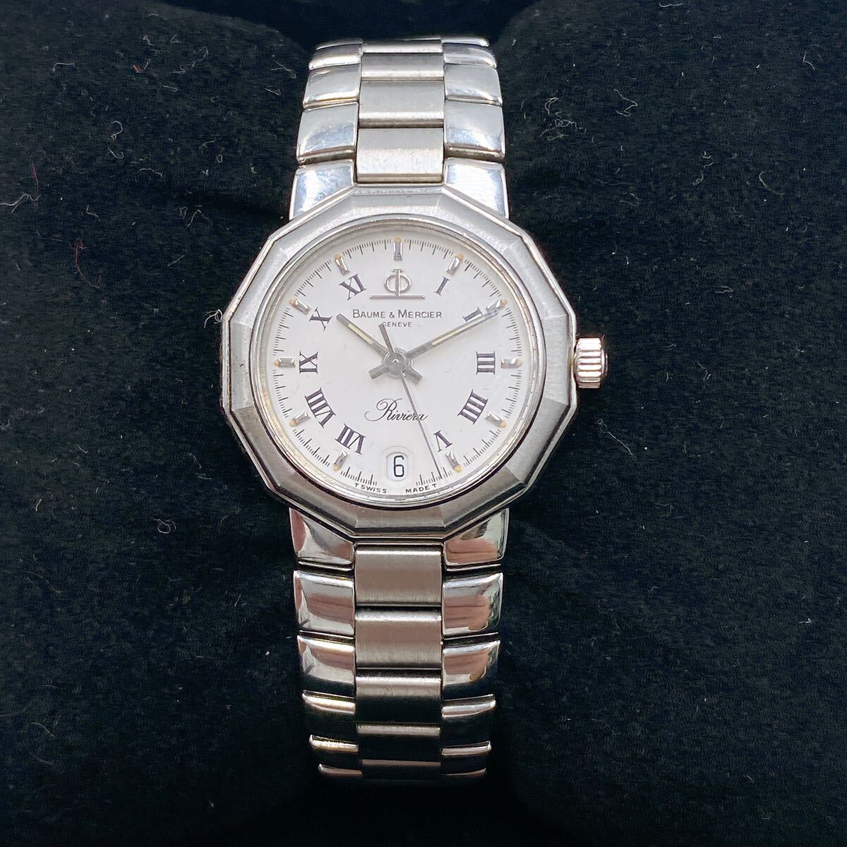 BAUME & MERCIER Riviera Baume&Mercier riviera quartz Date lady's wristwatch case attaching 
