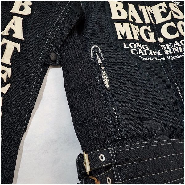 BATES ベイツ メッシュジャケット LONG BEACH CALIFORNIA XL ブラックの画像4