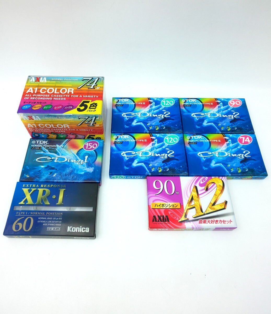 未使用☆ カセットテープ TDK CDing1 CDing2、AXIA A1 A2、Konica XR-I ハイポジ ノーマル 12本☆ オーディオカセットテープ 記録媒体の画像1