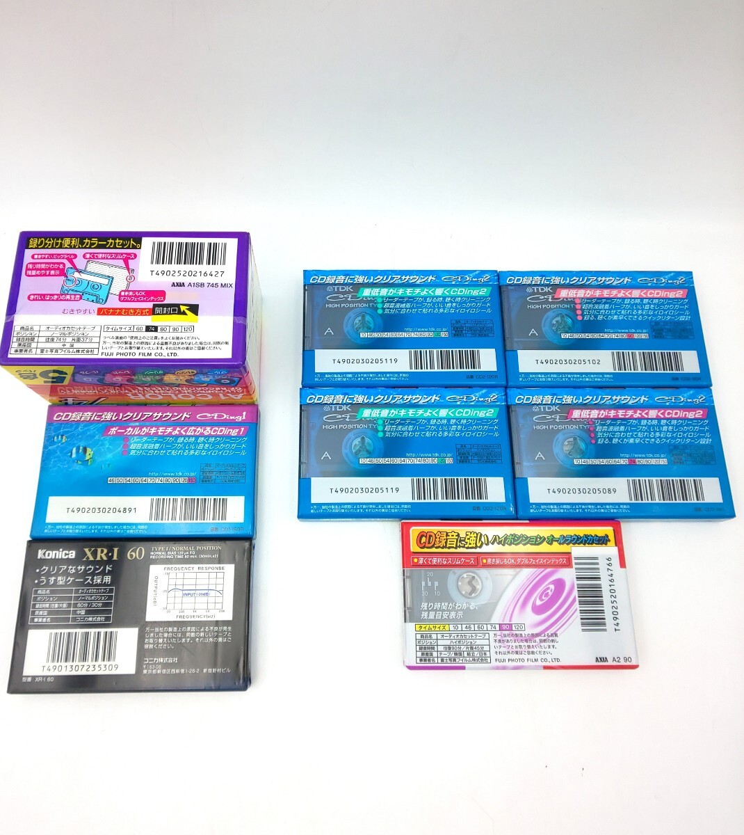 未使用☆ カセットテープ TDK CDing1 CDing2、AXIA A1 A2、Konica XR-I ハイポジ ノーマル 12本☆ オーディオカセットテープ 記録媒体の画像2