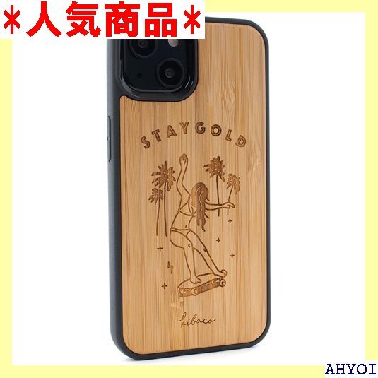 kibaco キバコ iPhone 13 用 ケース 竹製 天然木 ウッド 木目調 軽量 STAY GOLD 210_画像1